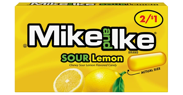 Mike and Ike Sour Lemon flavored candy.
